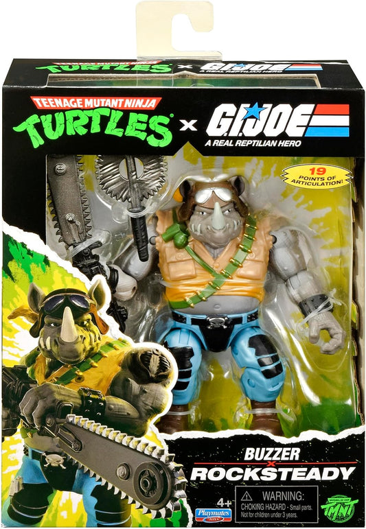 Teenage Mutant Ninja Turtles x G.I. Joe Crossover Classics Actionfigur Rocksteady x Dreadnok Buzzer 12 cm