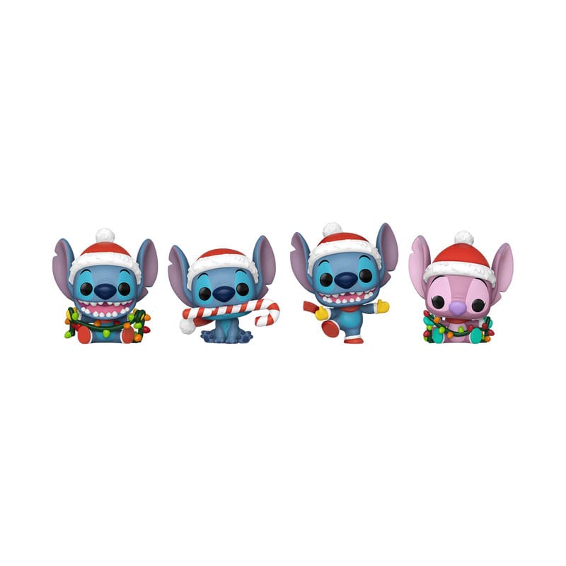 Lilo&Stitch Holiday 2025 Pocket POP! Vinyl Schlüsselanhänger 4er-Pack Tree Holiday Box 4 cm