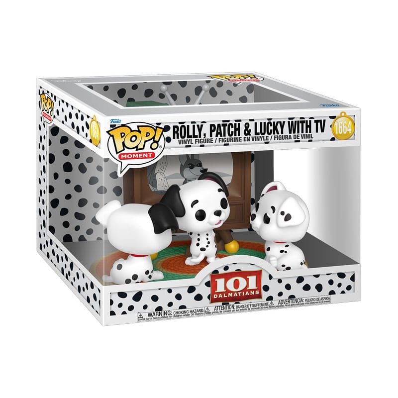 101 Dalmatiner POP Moment Vinyl Figuren Rolly, Patch & Lucky with TV 9 cm