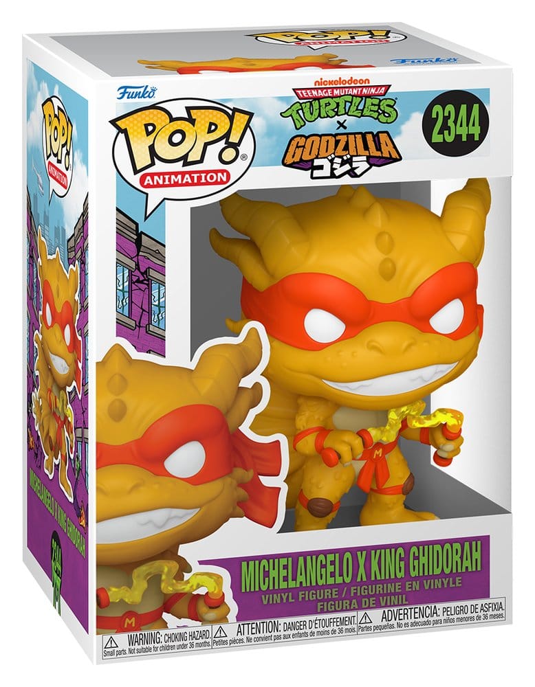 Godzilla x Turtles POP! Animation Vinyl Figur Michelangelo X Ghidorah 9 cm