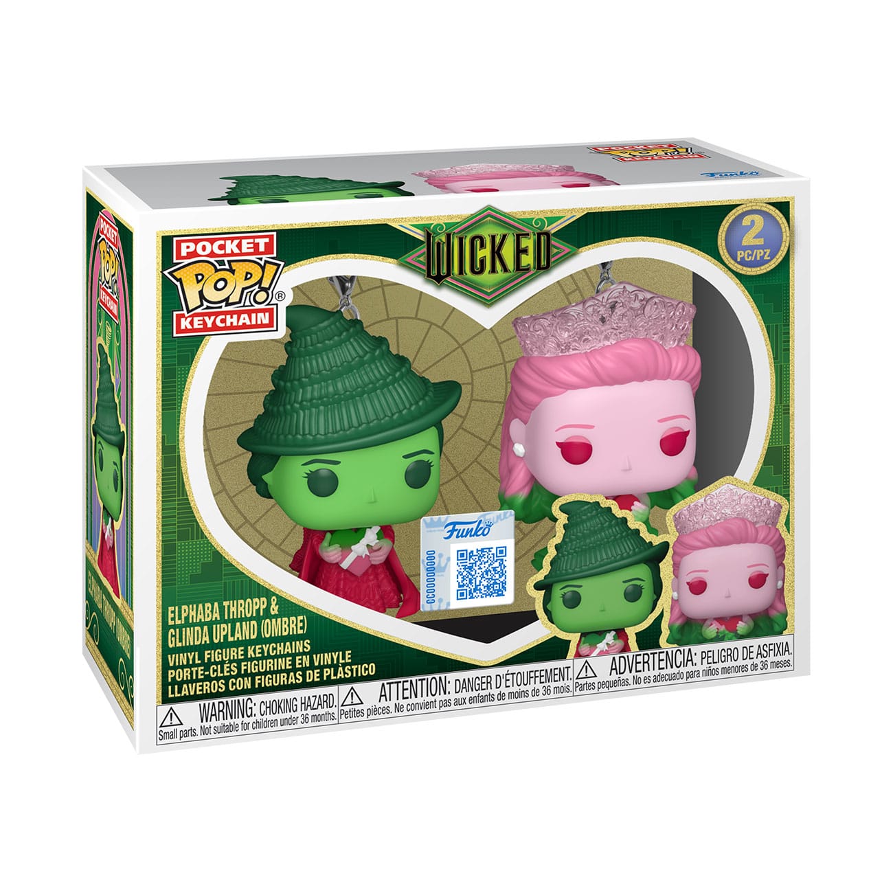 Wicked POP! Vinyl Schlüsselanhänger 2er-Pack G&E (Ombre) 4 cm