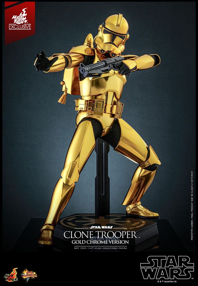 Star Wars Actionfigur 1/6 Clone Trooper (Gold Chrome Version) Exclusive 30 cm