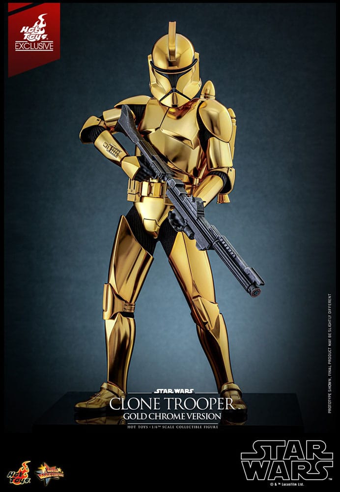 Star Wars Actionfigur 1/6 Clone Trooper (Gold Chrome Version) Exclusive 30 cm