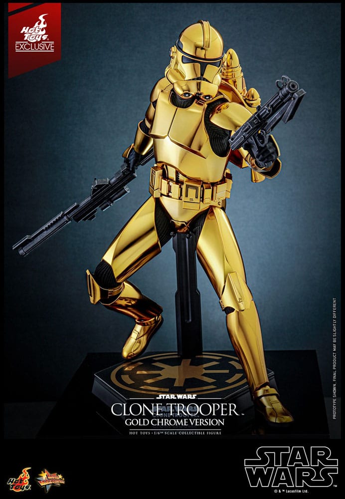 Star Wars Actionfigur 1/6 Clone Trooper (Gold Chrome Version) Exclusive 30 cm