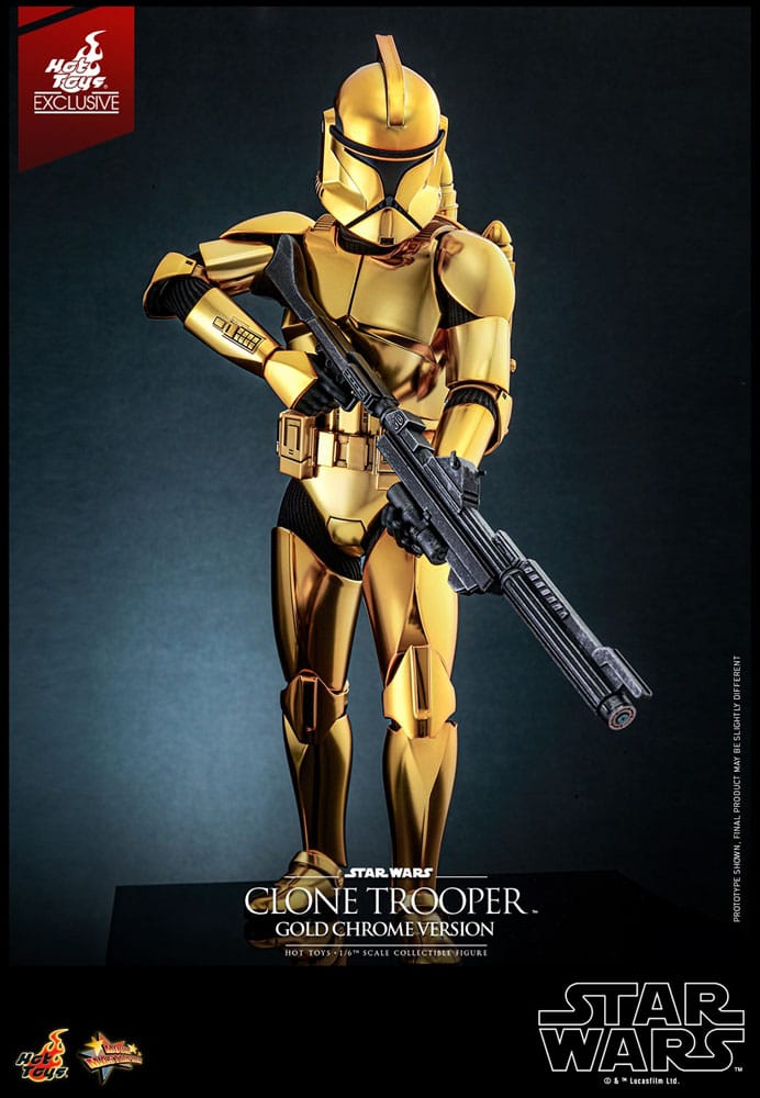 Star Wars Actionfigur 1/6 Clone Trooper (Gold Chrome Version) Exclusive 30 cm