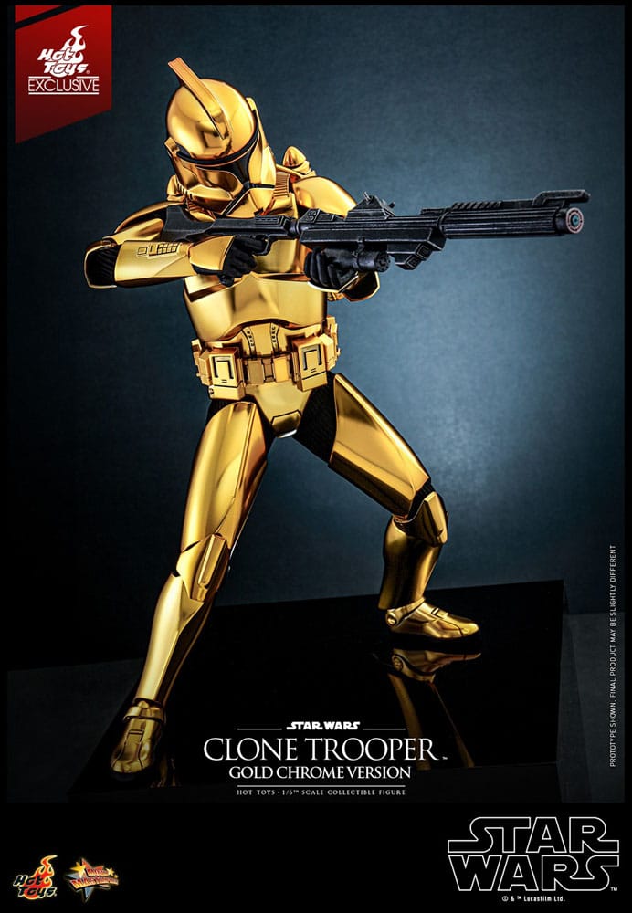 Star Wars Actionfigur 1/6 Clone Trooper (Gold Chrome Version) Exclusive 30 cm