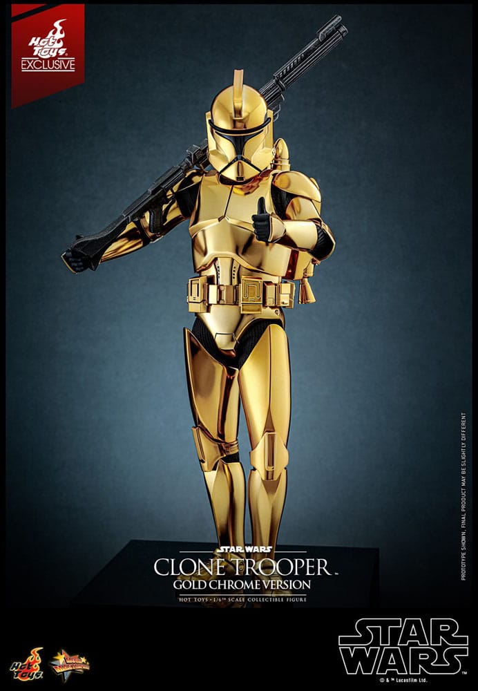Star Wars Actionfigur 1/6 Clone Trooper (Gold Chrome Version) Exclusive 30 cm