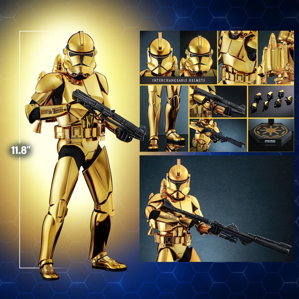 Star Wars Actionfigur 1/6 Clone Trooper (Gold Chrome Version) Exclusive 30 cm