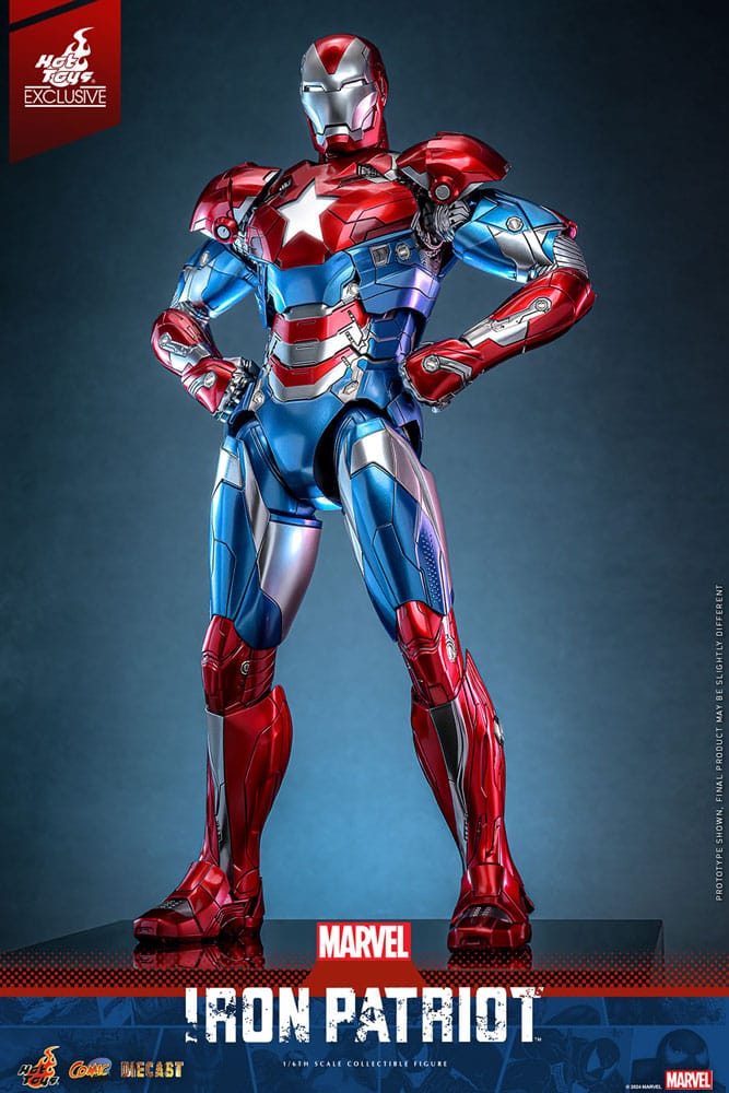 Marvel Comic Diecast Masterpiece Actionfigur 1/6 Iron Patriot Hot Toys Exclusive 32 cm