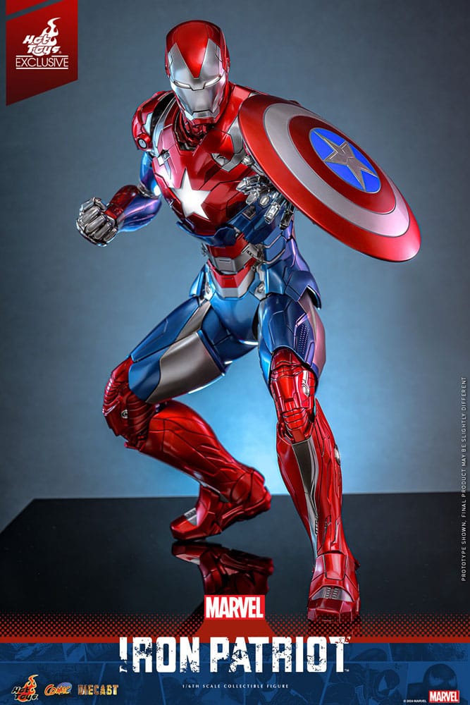 Marvel Comic Diecast Masterpiece Actionfigur 1/6 Iron Patriot Hot Toys Exclusive 32 cm
