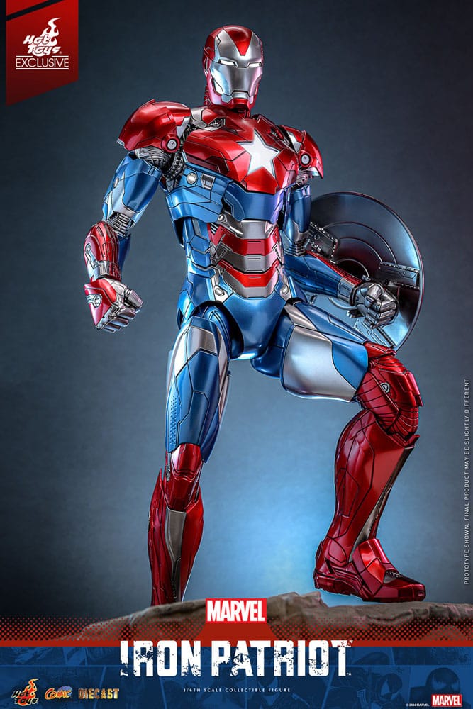 Marvel Comic Diecast Masterpiece Actionfigur 1/6 Iron Patriot Hot Toys Exclusive 32 cm
