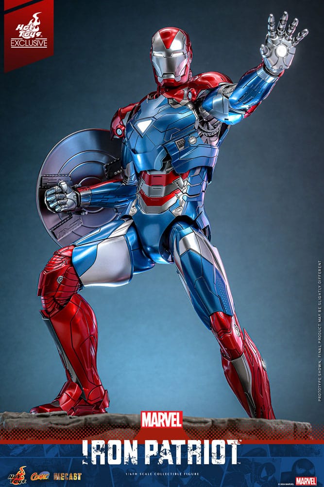 Marvel Comic Diecast Masterpiece Actionfigur 1/6 Iron Patriot Hot Toys Exclusive 32 cm