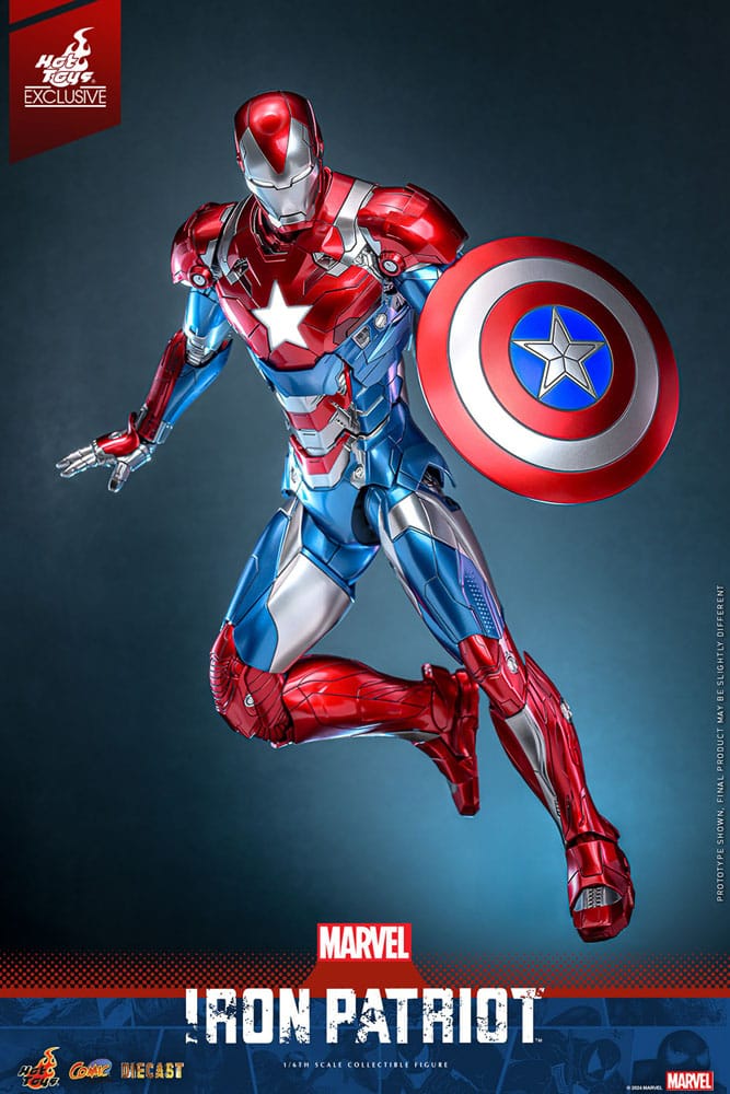 Marvel Comic Diecast Masterpiece Actionfigur 1/6 Iron Patriot Hot Toys Exclusive 32 cm