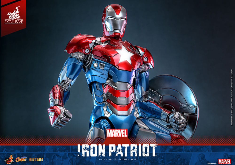 Marvel Comic Diecast Masterpiece Actionfigur 1/6 Iron Patriot Hot Toys Exclusive 32 cm