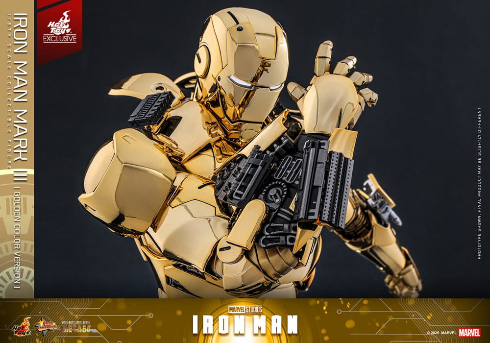 Iron Man Movie Masterpiece Diecast Actionfigur 1/6 Iron Man Mark III (Gold Color Version) Hot Toys Exclusive 33 cm