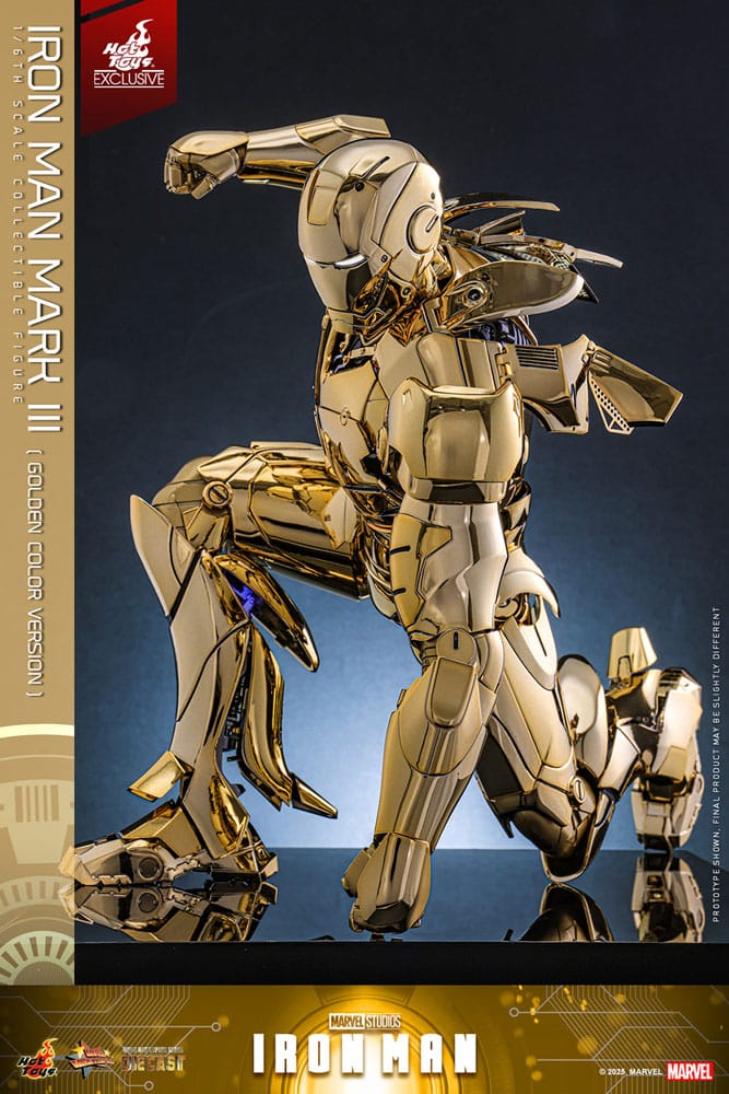 Iron Man Movie Masterpiece Diecast Actionfigur 1/6 Iron Man Mark III (Gold Color Version) Hot Toys Exclusive 33 cm