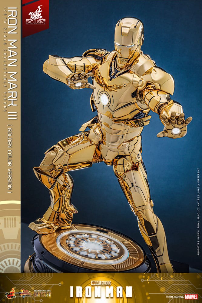 Iron Man Movie Masterpiece Diecast Actionfigur 1/6 Iron Man Mark III (Gold Color Version) Hot Toys Exclusive 33 cm