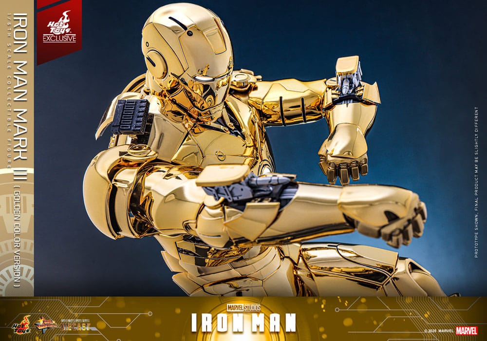 Iron Man Movie Masterpiece Diecast Actionfigur 1/6 Iron Man Mark III (Gold Color Version) Hot Toys Exclusive 33 cm