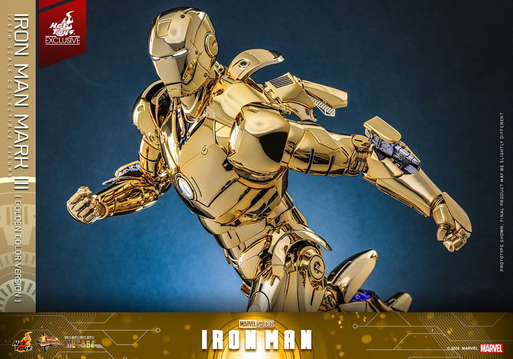 Iron Man Movie Masterpiece Diecast Actionfigur 1/6 Iron Man Mark III (Gold Color Version) Hot Toys Exclusive 33 cm