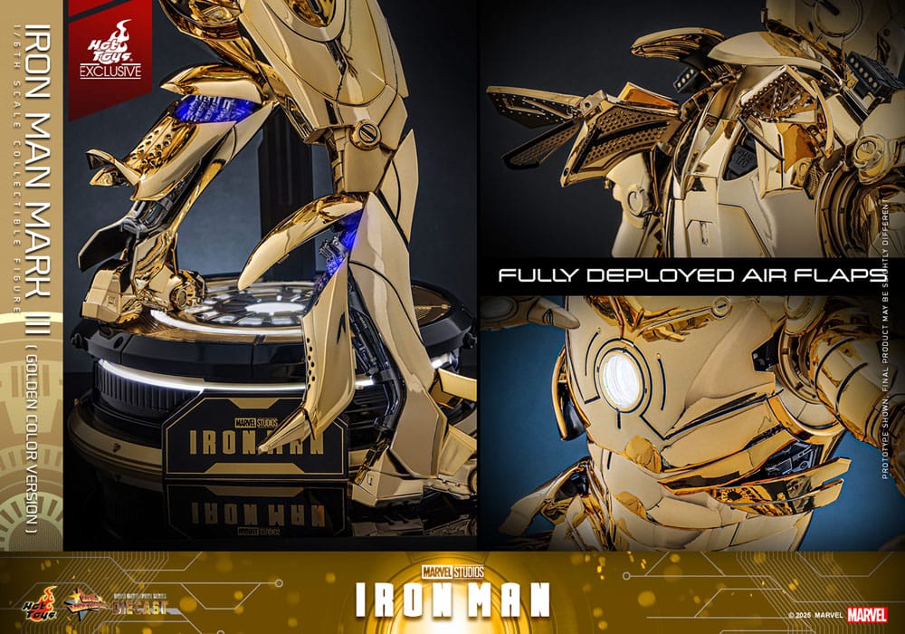 Iron Man Movie Masterpiece Diecast Actionfigur 1/6 Iron Man Mark III (Gold Color Version) Hot Toys Exclusive 33 cm