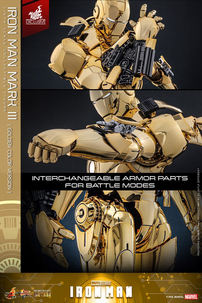 Iron Man Movie Masterpiece Diecast Actionfigur 1/6 Iron Man Mark III (Gold Color Version) Hot Toys Exclusive 33 cm