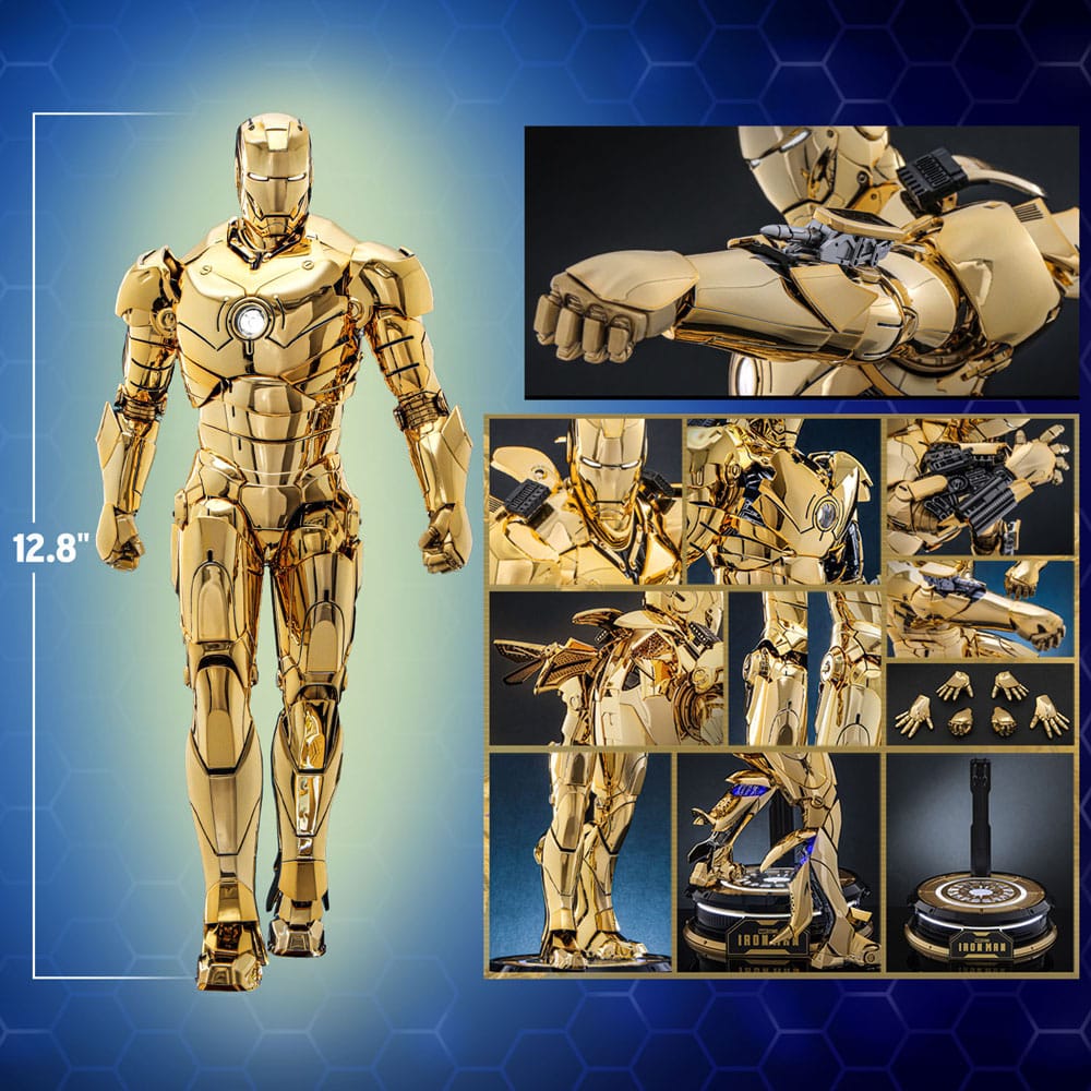 Iron Man Movie Masterpiece Diecast Actionfigur 1/6 Iron Man Mark III (Gold Color Version) Hot Toys Exclusive 33 cm