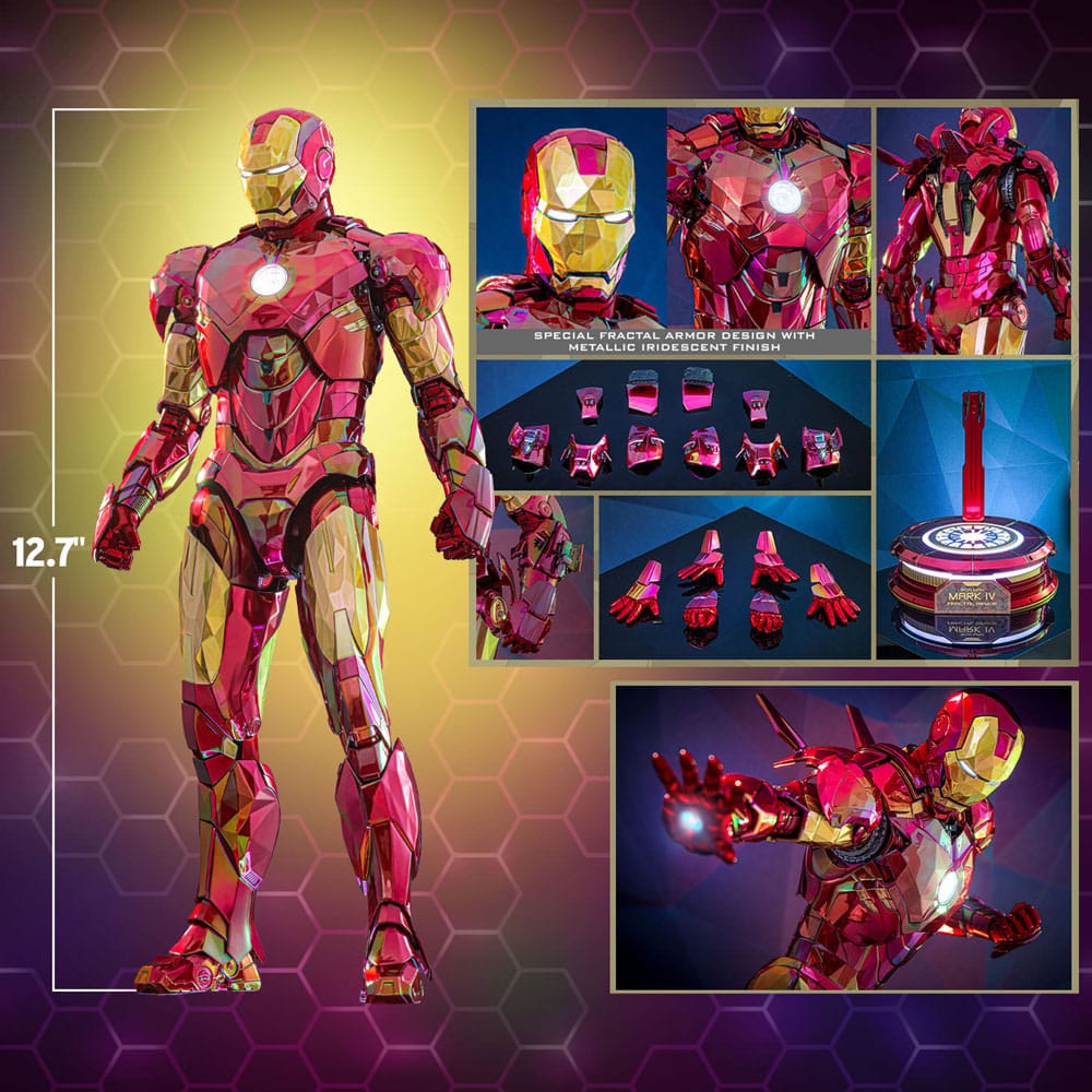 Iron Man Movie Masterpiece Diecast Actionfigur 1/6 Iron Man Mark VI (Fractal Armor) Hot Toys Exclusive 33 cm