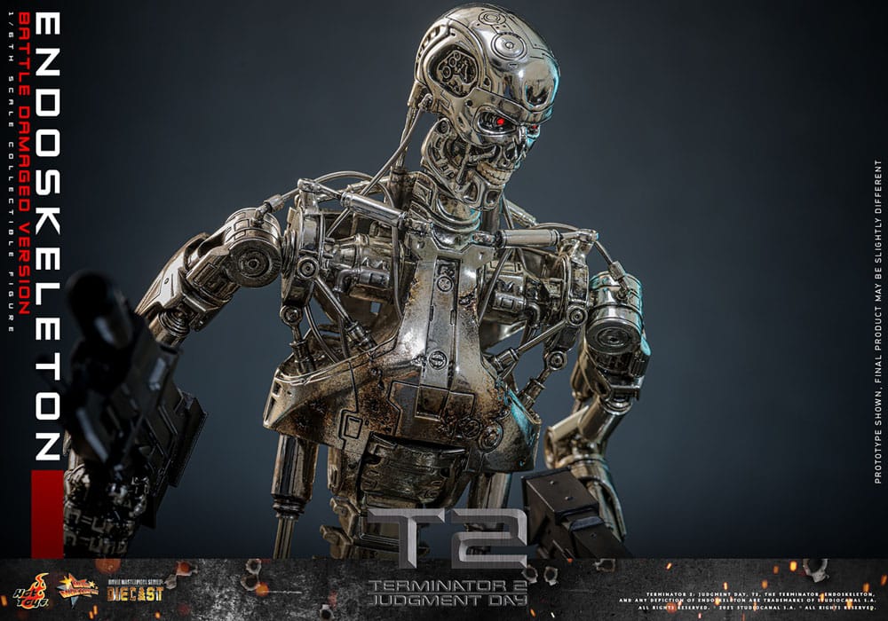 Terminator 2 Movie Masterpiece Die-cast Actionfigur 1/6 Endoskelett (Battle Damaged Version) 31 cm