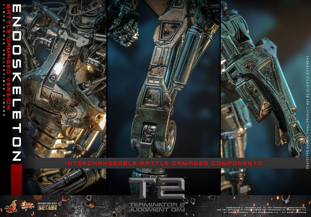 Terminator 2 Movie Masterpiece Die-cast Actionfigur 1/6 Endoskelett (Battle Damaged Version) 31 cm