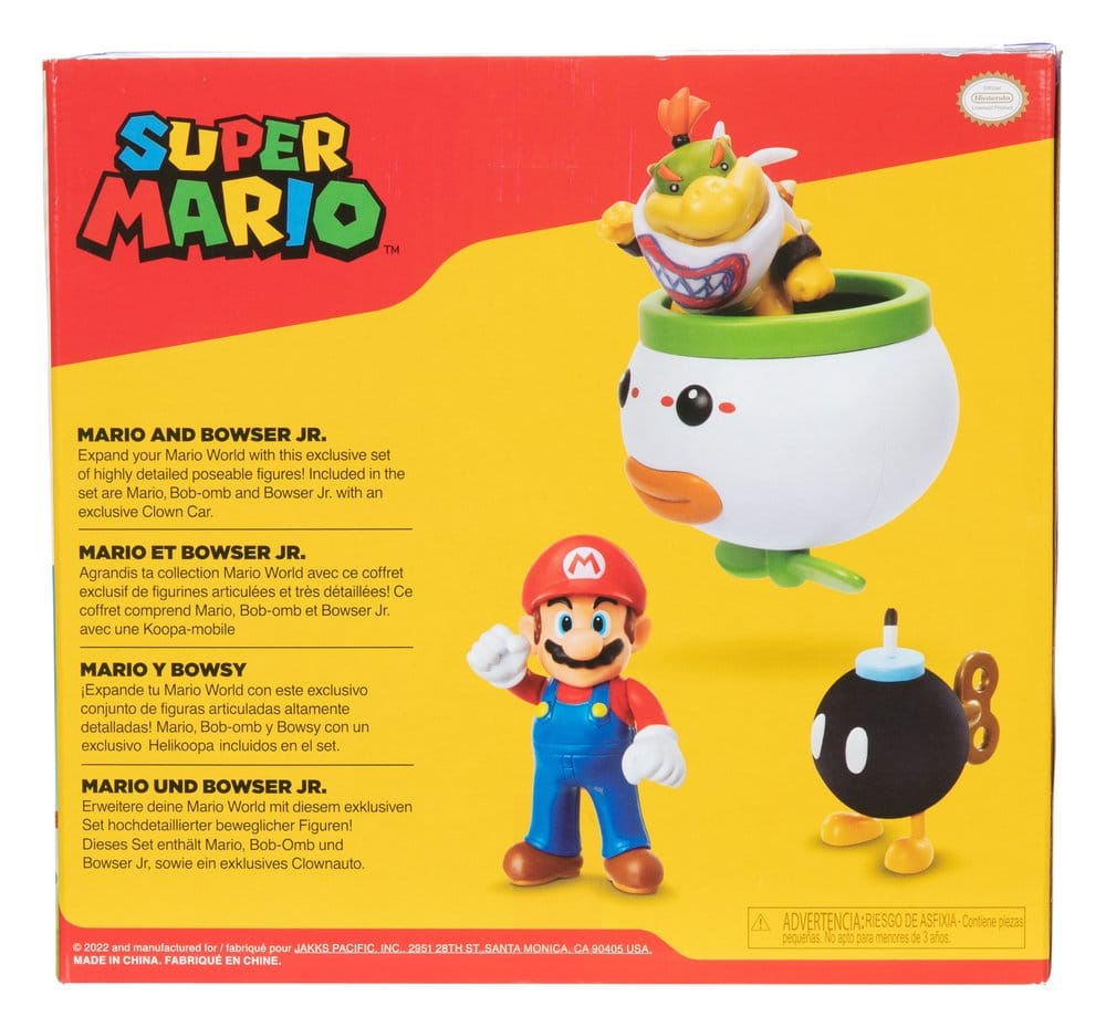 World of Nintendo Minifiguren 2er-Pack Mario and Bowser Jr. Clown Car 6 cm