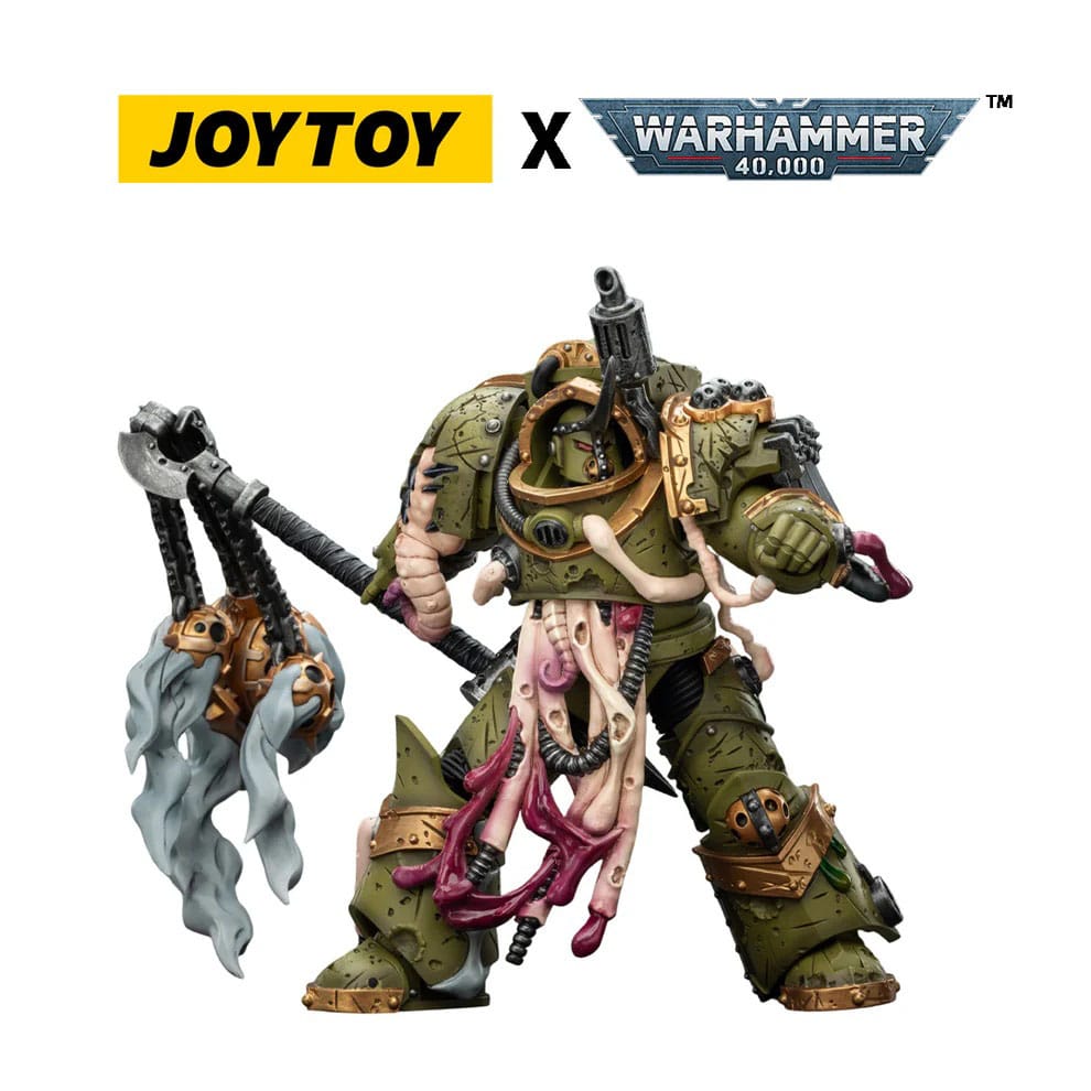 Warhammer 40,000 Actionfigur Death Guard Blightlord Terminator 2 with Flail of Corruption 14 cm