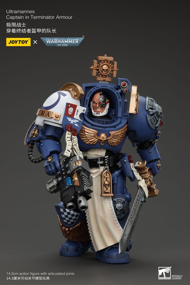 Warhammer 40k Actionfigur 1/18 Ultramarines Captain In Terminator Armour 14 cm