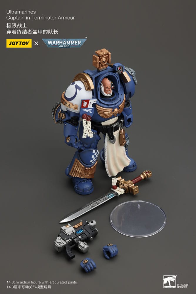 Warhammer 40k Actionfigur 1/18 Ultramarines Captain In Terminator Armour 14 cm