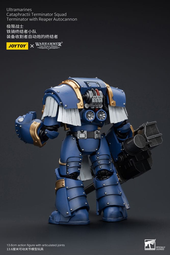 Warhammer The Horus Heresy Actionfigur 1/18 Uitramarines Cataphractii Terminator Squad Terminator with Reaper Autocannon 14 cm