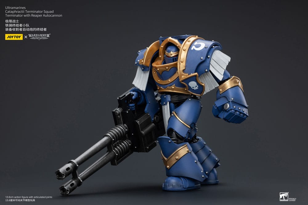 Warhammer The Horus Heresy Actionfigur 1/18 Uitramarines Cataphractii Terminator Squad Terminator with Reaper Autocannon 14 cm