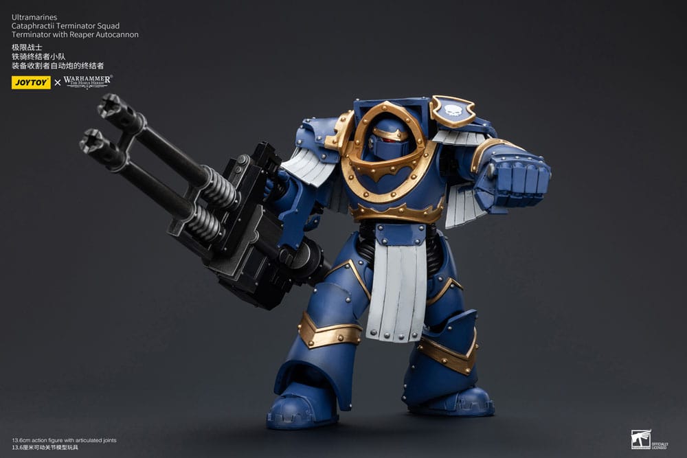 Warhammer The Horus Heresy Actionfigur 1/18 Uitramarines Cataphractii Terminator Squad Terminator with Reaper Autocannon 14 cm