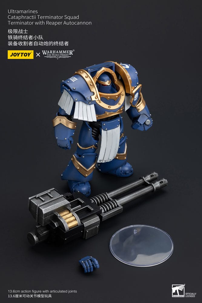 Warhammer The Horus Heresy Actionfigur 1/18 Uitramarines Cataphractii Terminator Squad Terminator with Reaper Autocannon 14 cm