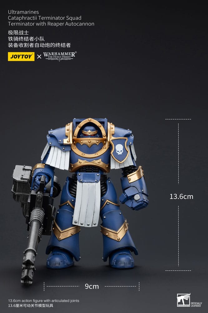 Warhammer The Horus Heresy Actionfigur 1/18 Uitramarines Cataphractii Terminator Squad Terminator with Reaper Autocannon 14 cm