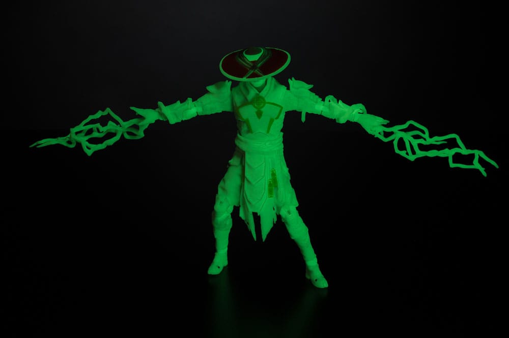 Mortal Kombat Actionfigur Glow in the Dark Edition Raiden (Gold Label) 18 cm