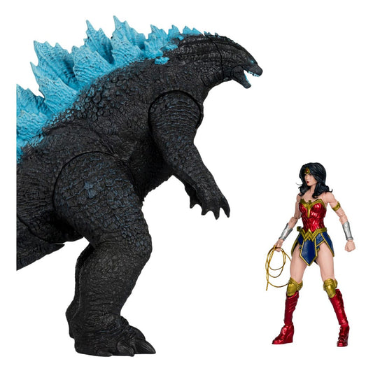 DC Justice League Monsterverse DC Multiverse Actionfiguren 2er-Pack Wonder Woman Vs. Atomic Blast Godzilla 18 cm