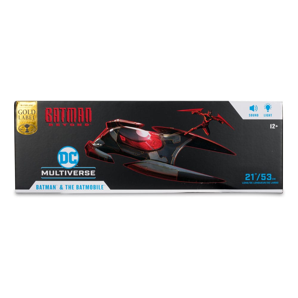 Batman Beyond DC Multiverse Actionfigur mit Fahrzeug Batman & The Batmobile (Gold Label) 53 cm