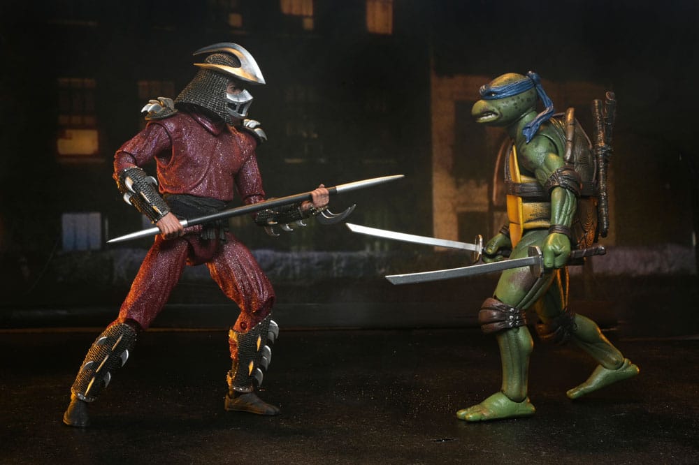 Teenage Mutant Ninja Turtles (1990 Movie) Actionfigur Roof Top Battle Shredder vs Leo 18 cm