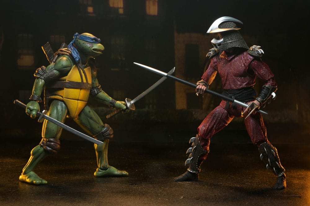 Teenage Mutant Ninja Turtles (1990 Movie) Actionfigur Roof Top Battle Shredder vs Leo 18 cm