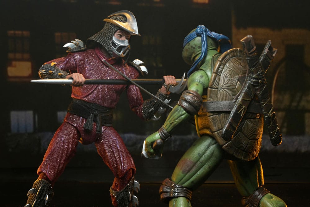 Teenage Mutant Ninja Turtles (1990 Movie) Actionfigur Roof Top Battle Shredder vs Leo 18 cm