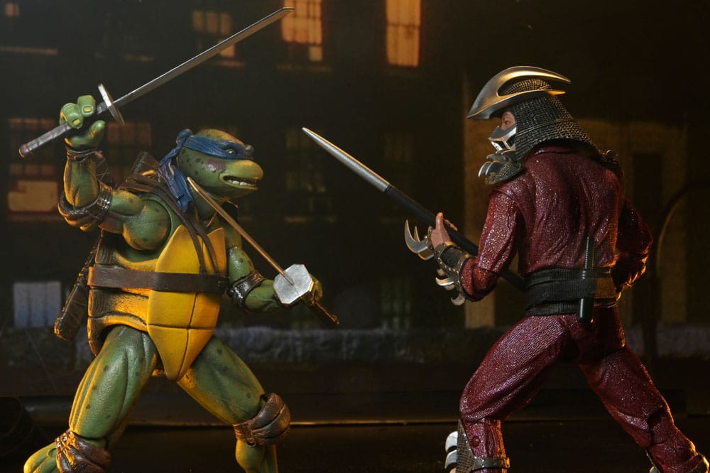Teenage Mutant Ninja Turtles (1990 Movie) Actionfigur Roof Top Battle Shredder vs Leo 18 cm
