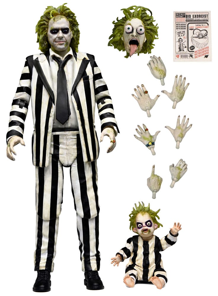 Beetlejuice Beetlejuice Actionfigur 7 Scale Ultimate Striped Suit Beetlejuice 18 cm