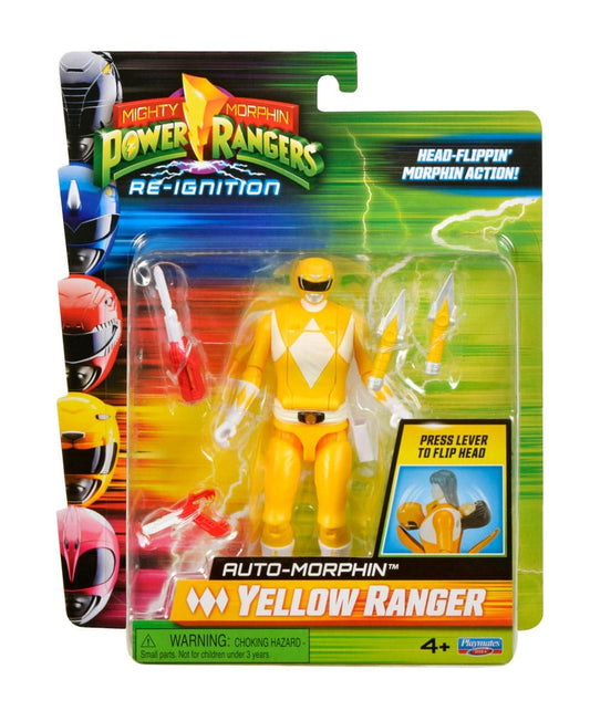 Power Rangers Actionfigur Auto-Morphin Yellow Ranger 12 cm