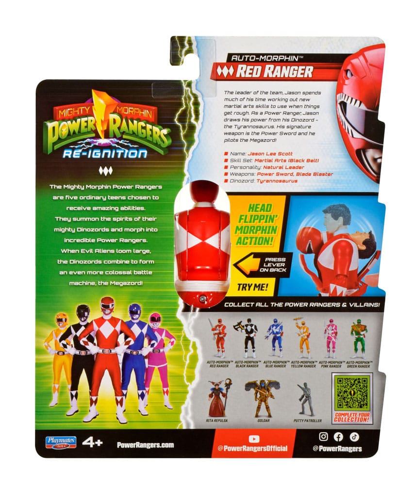Power Rangers Actionfigur Auto-Morphin Red Ranger 12 cm
