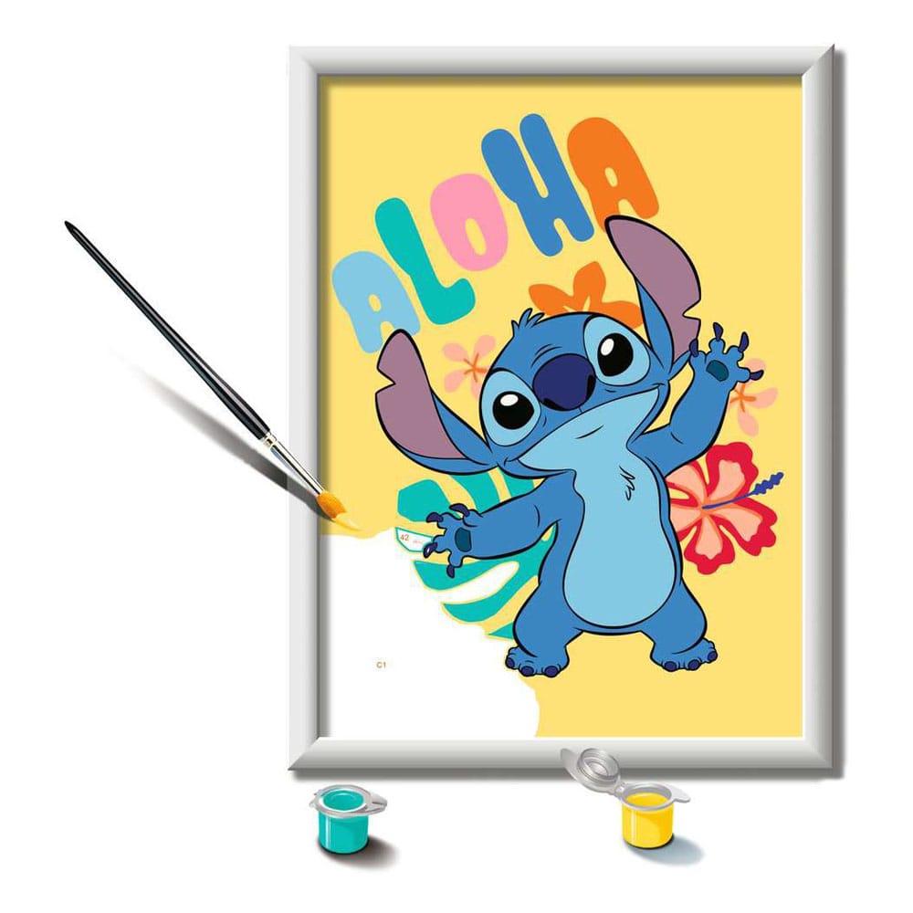 Disney Malen nach Zahlen Malset Aloha Stitch 18 x 24 cm *Deutsche Version*