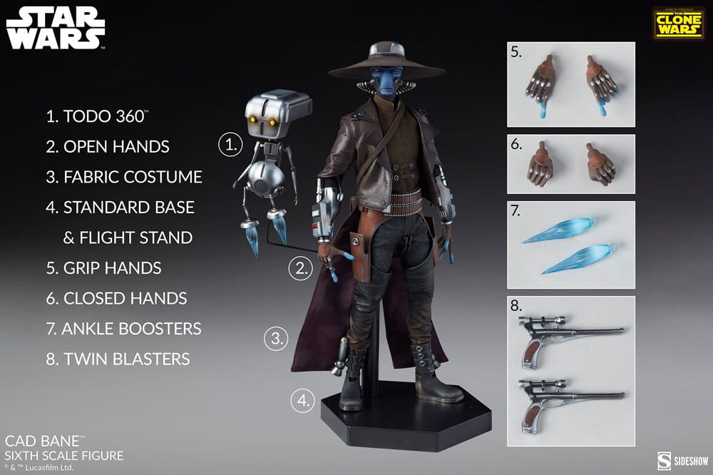 Star Wars The Clone Wars Actionfigur 1/6 Cad Bane 32 cm
